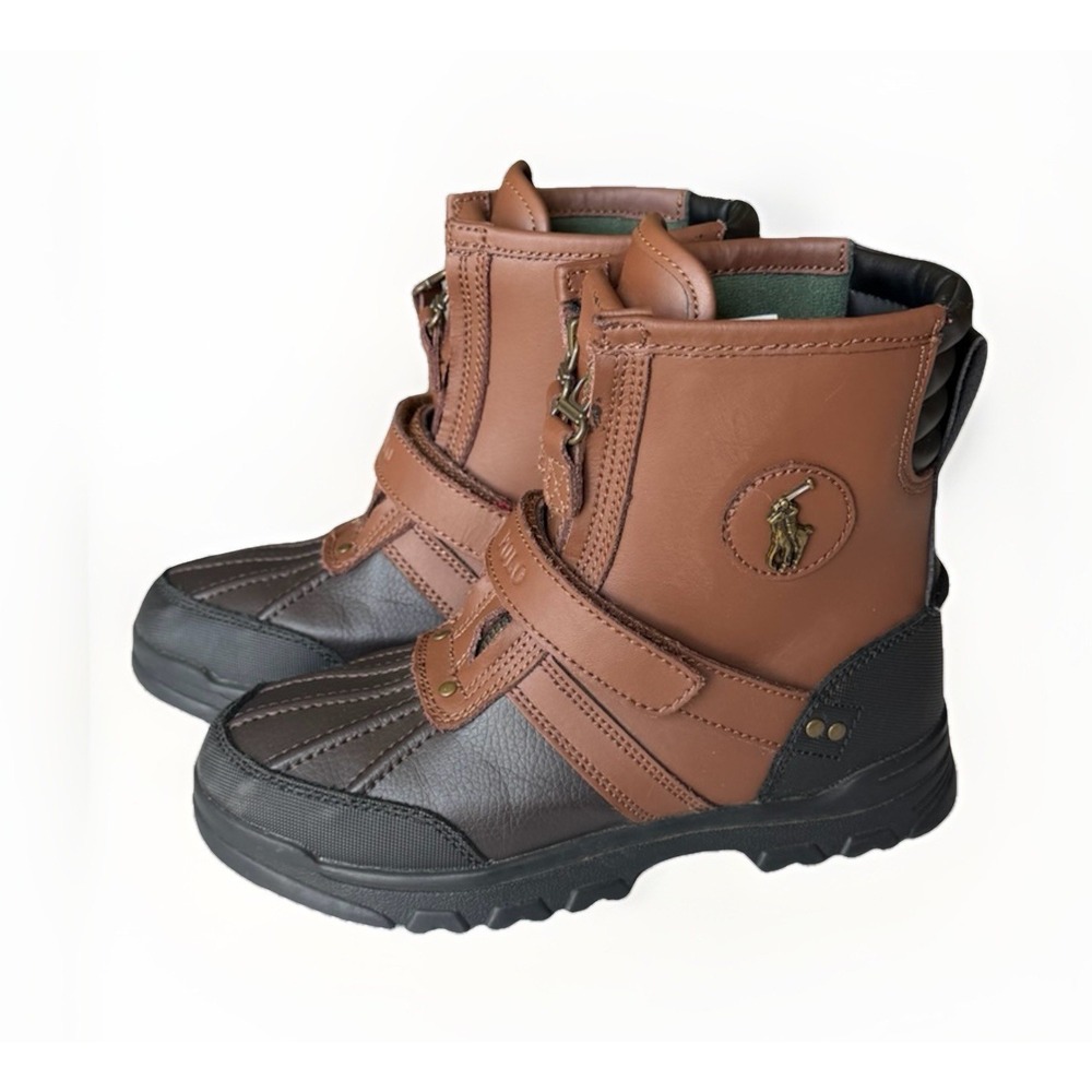 Polo Ralph Lauren Conquered Hi Duck Boots Brown Kids US 3 EU 34